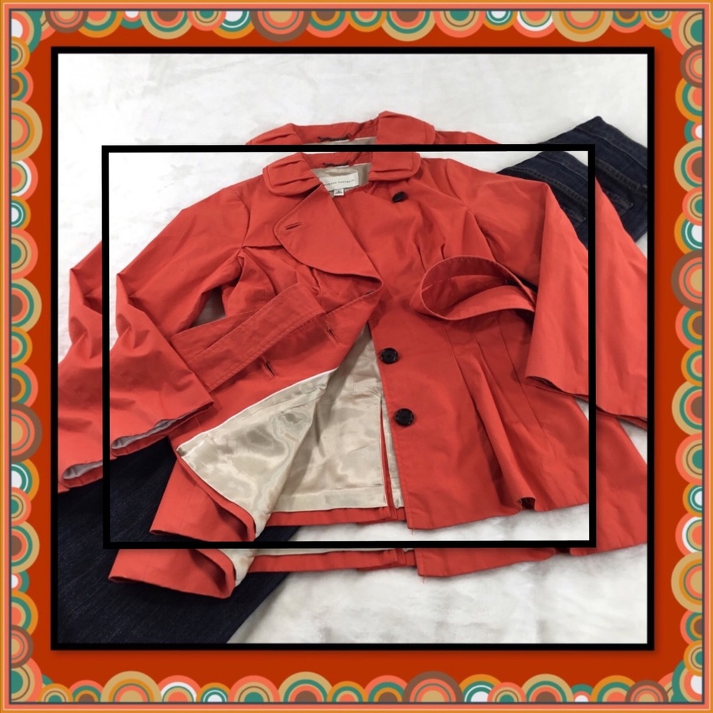 BANANA REPUBLIC WOMENS RAIN JACKET TANGERINE SP
